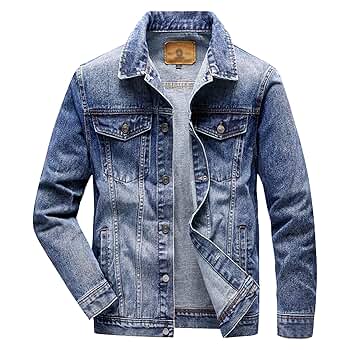Amazon.com: JEKE-DG Men's Distressed Ripped Denim Jacket